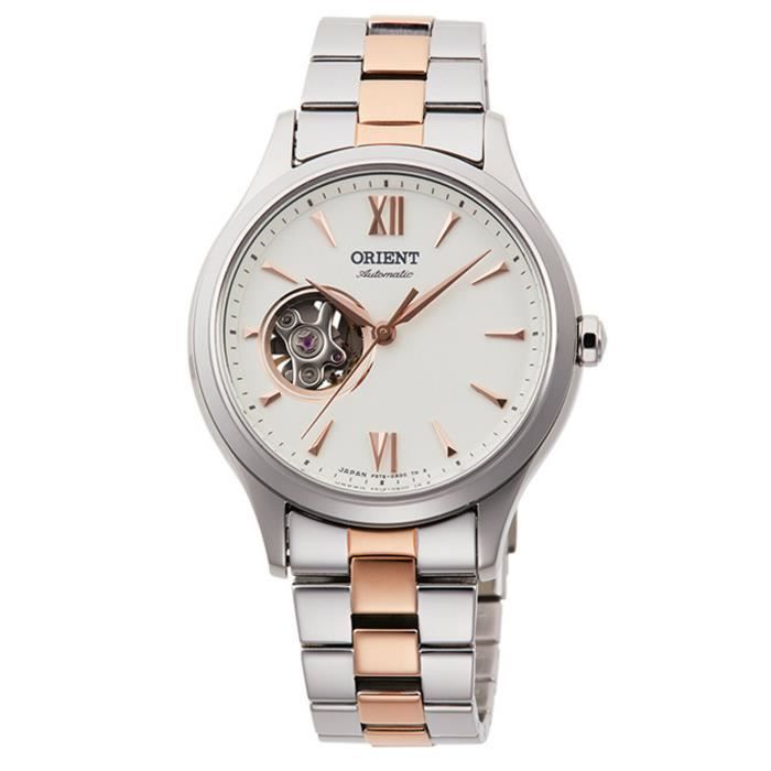 Montre Homme Orient - RA-AG0020S10B - Automatique - Diamètre 36mm - Cadran Coeur Ouvert - Fond Crème Index Acier Roses - Bracelet