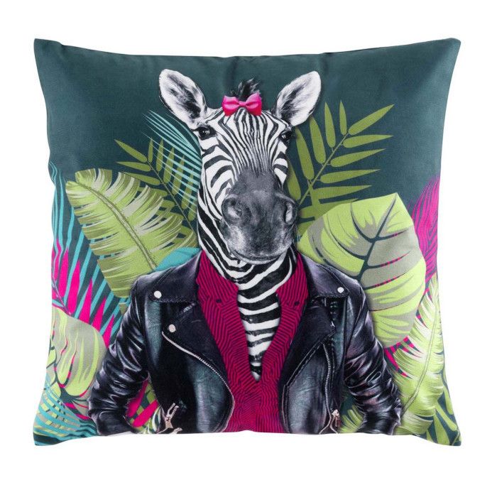 Coussin Déco Imprimé -marty- 45x45cm Vert - Paris Prix