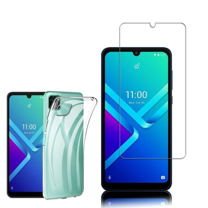 Pour Wiko Y82 6.1-: Coque silicone gel UltraSlim - TRANSPARENT + 1 Film Verre Trempé