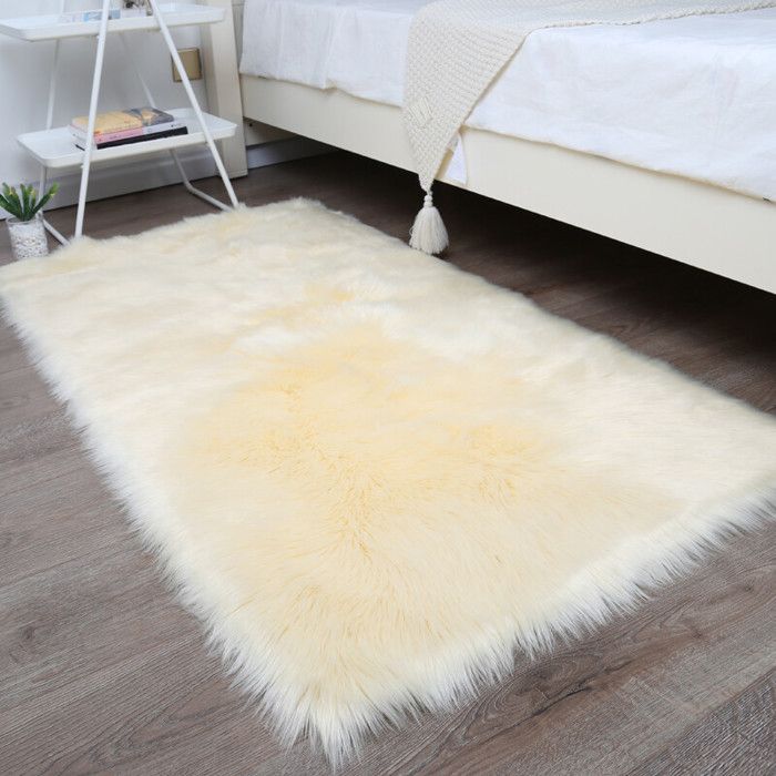 Tapis moderne fausse fourrure blanc 160x230 cm