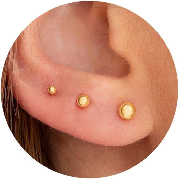 3 Paires De Boucles D'oreilles Créoles Plaqué Or | Tailles 6/8/10 Mm - Hypoallergénique, Sans Nickel - 7
