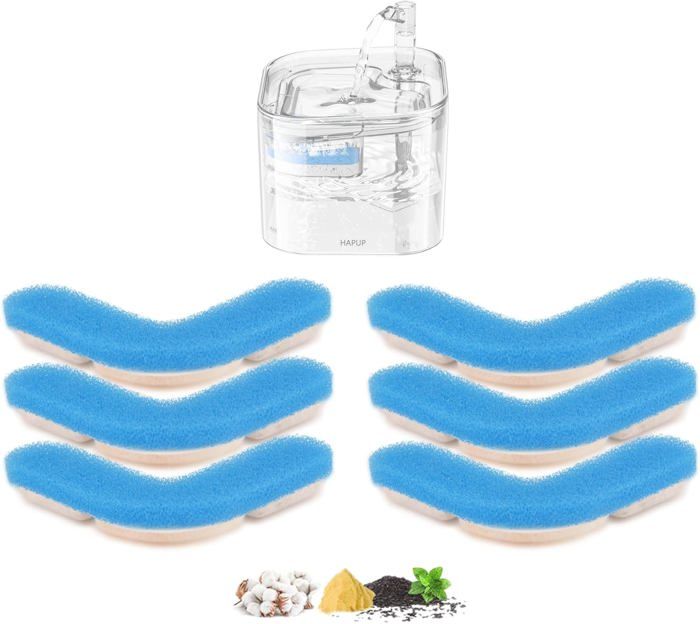 Meilleurs prix pour Filtre Fontaine a Eau pour Chat Améliorés Filtre Fontaine Eau Chat à Quadruple Action Filtres Remplacement 6 PCS pour Fontaines à