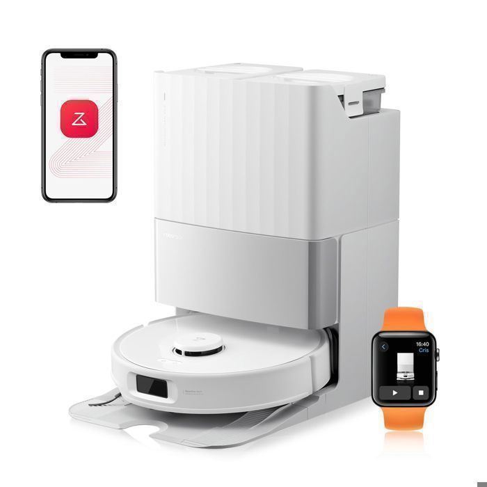 Roborock Qrevo Edge S5A Aspirateur Robot 17 000Pa avec Double Système Anti Enchevétrements DuoDivide Brosse & FlexiArm