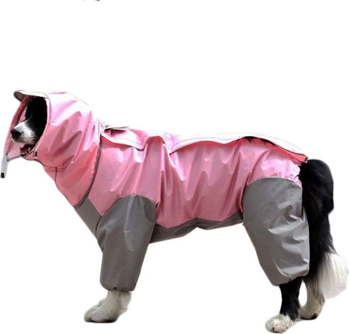 Meilleurs prix pour Manteau imperméable pour chien avec capuche amovible veste dextérieur pour chien avec cordon de serrage réglable rose 20e