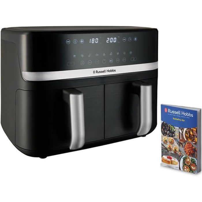 Russell Hobbs Friteuse à air - Satisfry - 9L - 2800W - 2 Compartiments - Économie dénergie 57%