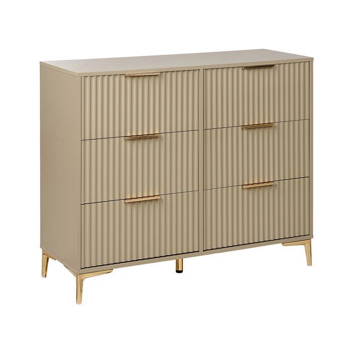 Commode à 6 tiroirs WALCOTT Beige Commode à 6 tiroirs WALCOTT Beige