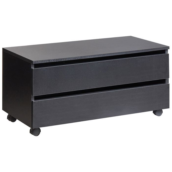 Meuble haut TERESINA avec roues 80 cm Noir Meuble haut TERESINA avec roues 80 cm Noir