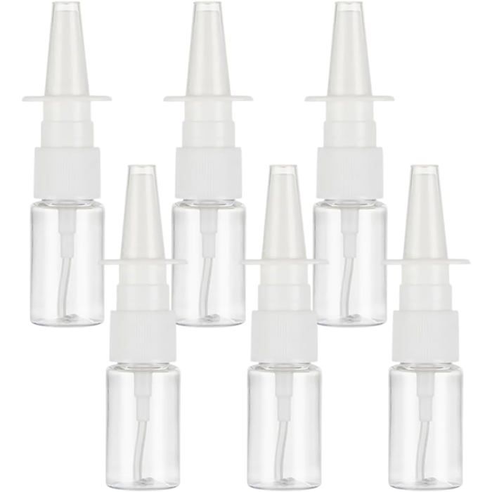 Lot De 8 Flacons Spray Nasal Vides En Verre 30 Ml Marron - Réutilisables Avec Accessoires
