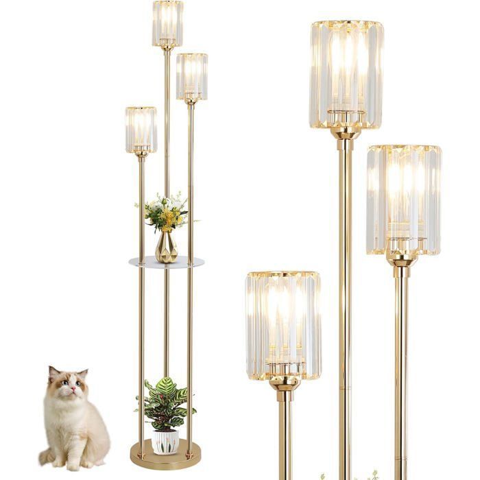 Lampadaire - Rayofly - Moderne - Or Rose - Cristal - Étagères