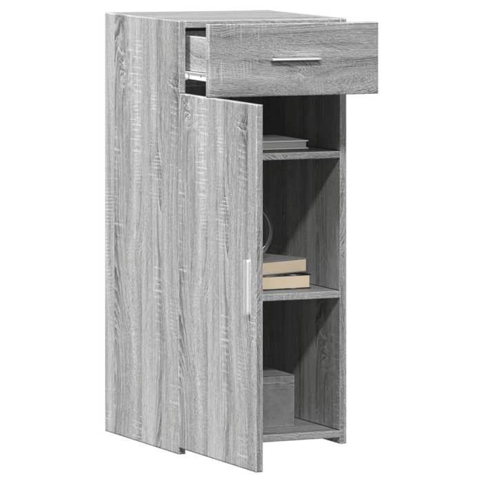 Buffet en bois dingénierie - vidaXL - Sonoma gris - 40x425x93 cm - Grand espace de rangement - Facile à nettoyer