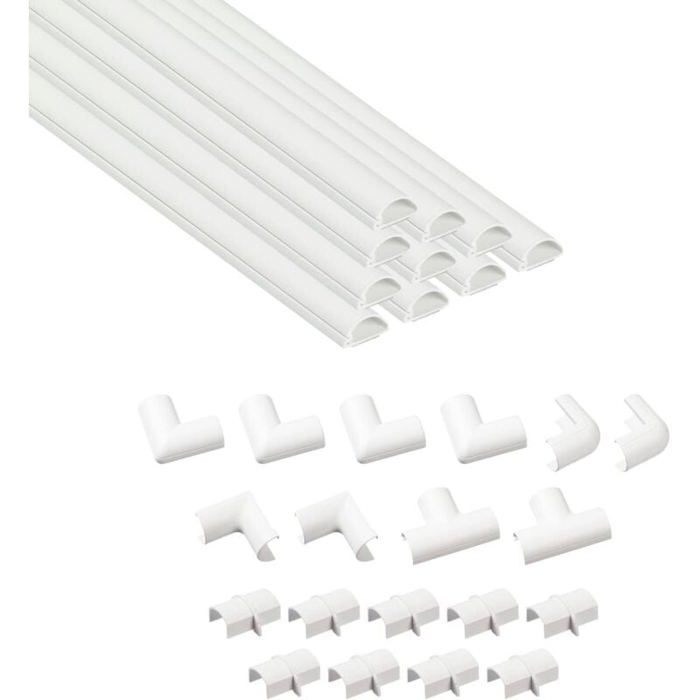 Moulure Demi-cercle Cache-câble D-Line – Blanc, 50x25 Mm, Longueur 1 M, Pour Cacher Fils électriques