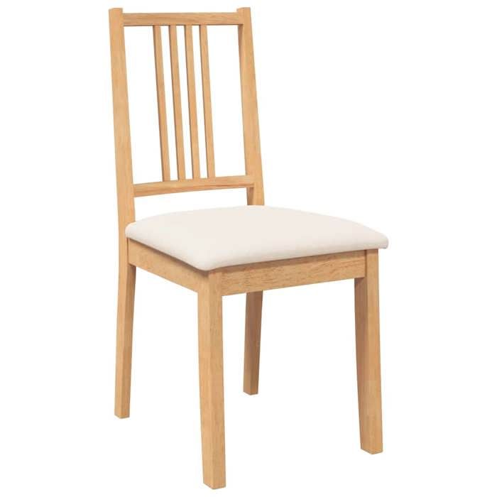 Brun Chaises de cuisine/bar - SOLOMON -[2 pcs] - avec coussins - naturel bois massif caoutchouc CCC1445
