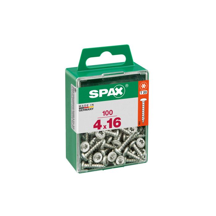 Boîte 100 Unités. Vis A Bois Spax Cab. Ronde Wirox 4.0x16mm Spax ...