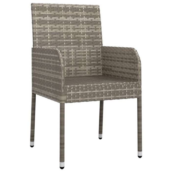 Chaises de jardin en résine tressée - WIENS - Lot de 2 - Gris - 48x55x88 cm - Coussins inclus - Résine tressée