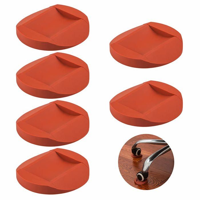 Lot de 6 patins antidérapants en caoutchouc pour roulettes de meubles canapés et lits pour tous les types de sols