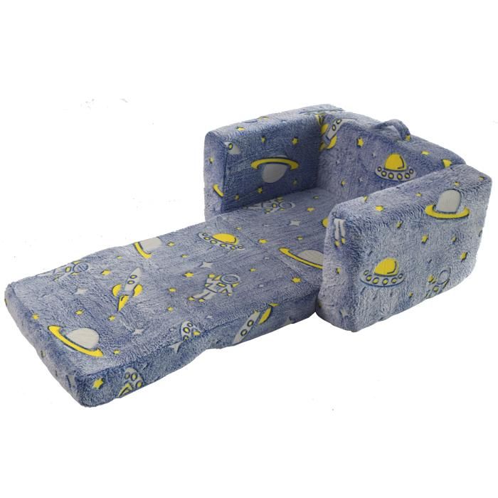 Fauteuil Pliant pour Enfants Sofa Peluche Lumineux Fauteuil de Repos pour Garçons et Filles