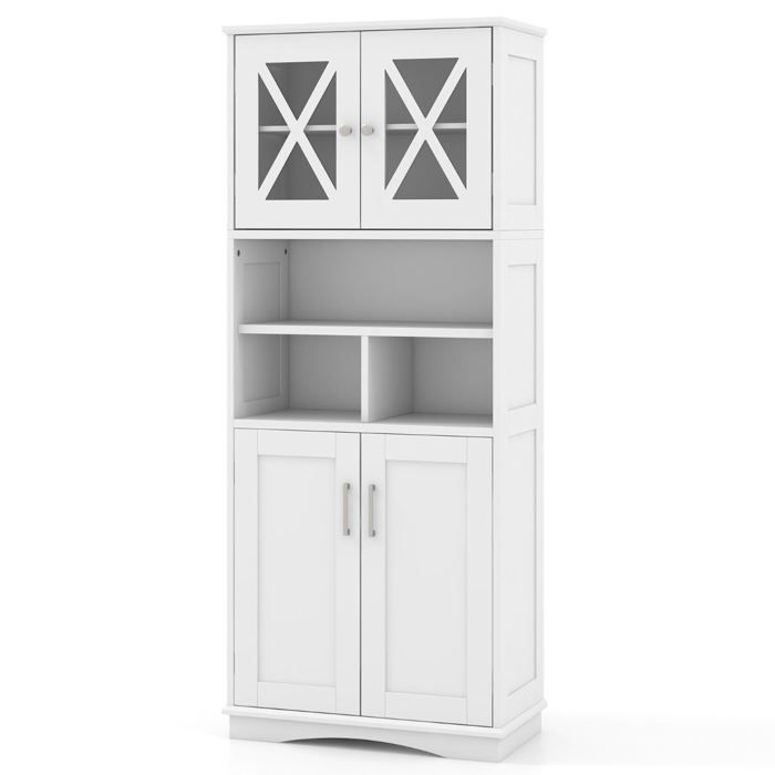 Armoire haute de salle de bain 60 x 30 x 145 cm avec 3 étagères