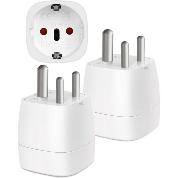 Adaptateur prise voyage - XVX - 2 pièces - EU