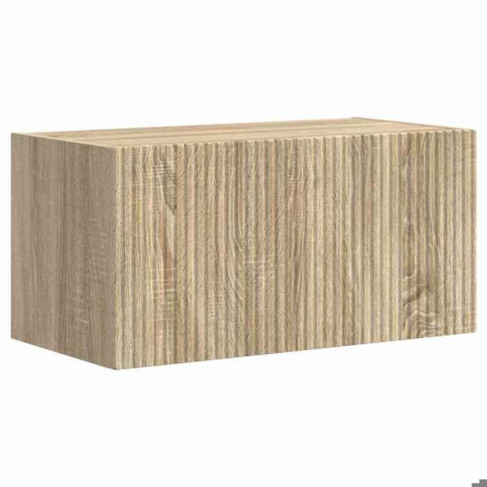 En solde Armoire TV murale - CLOUD - Meuble TV Suspendu Flottant - Sonoma 60x31x29.5 cm Bois dingénierie LL2627