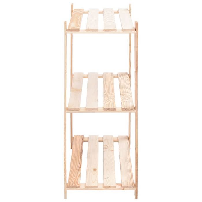 MEUBLE DE SEJOUR Brun - MODE Étagère de stockage 3 niveaux - 80x38x90 cm Pin solide 150 kg Nettoyer facile_09_769