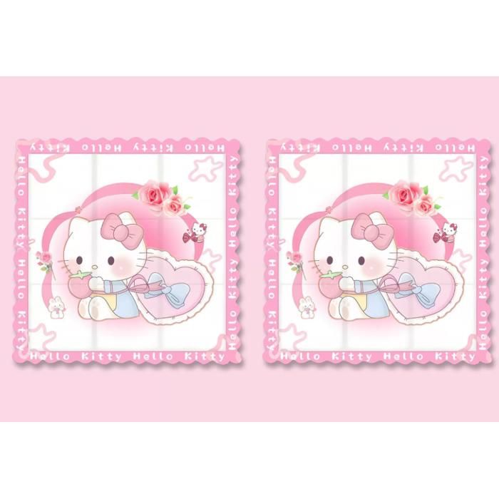Lot de 2 coussins de chaise frais Hello Kitty 36×36cm tissu glace été kawaii