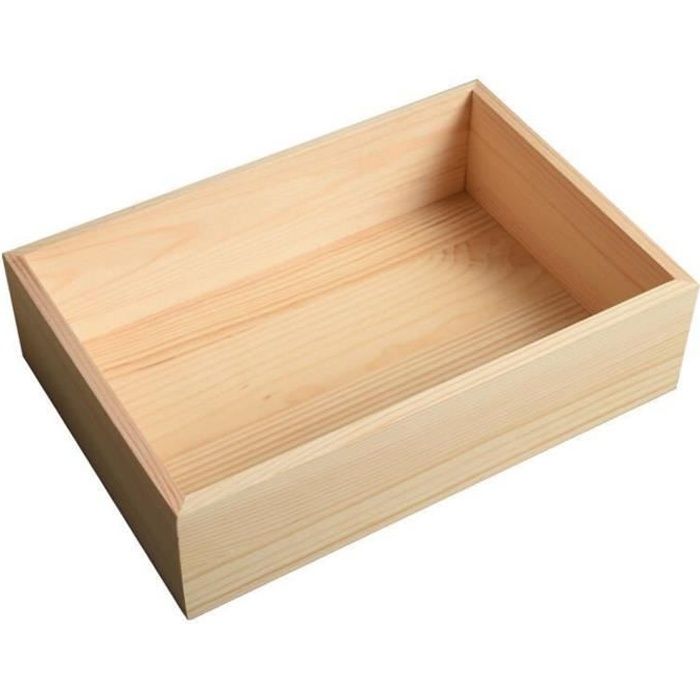 Caisse de rangement plate sans des blocs en bois