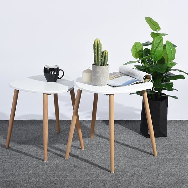 Jkk Ensemble De Table Basse Salon Laque Blanc Lot De 2 Table