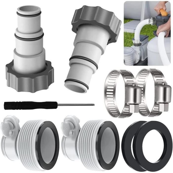 Lot de 4 Adaptateurs de Tuyau de Piscine Adaptateur pour Piscine Intex Adaptateur de Tuyau de Rechange avec Filetage Intérieur