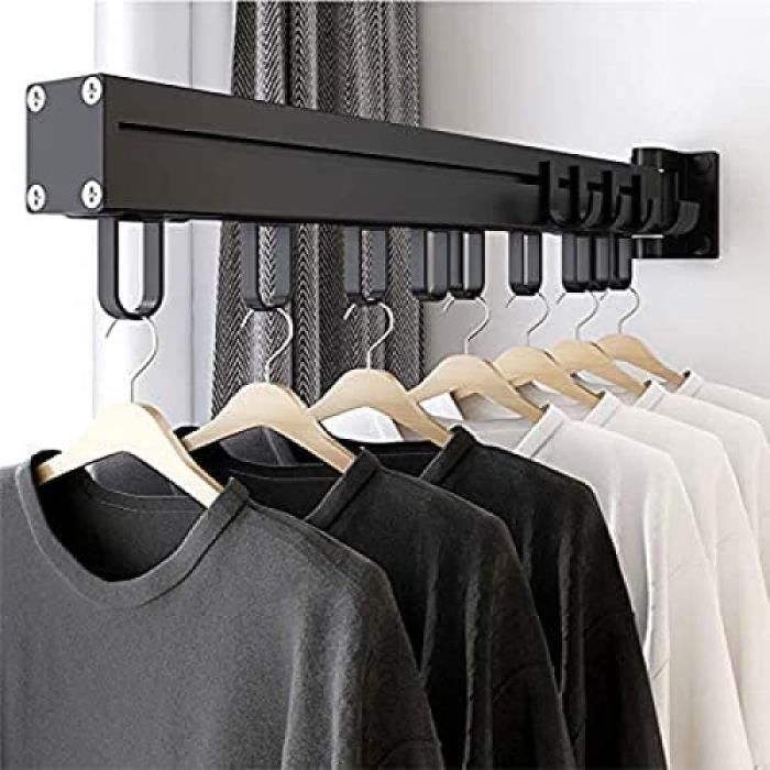 Étendoir Extensible Mural Amig En Aluminium - Séchoir à Linge Pliable 140x14x3cm Inoxydable