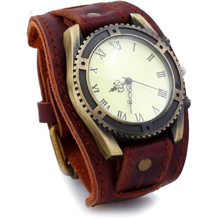 Bracelet montre cuir hotsell tressé