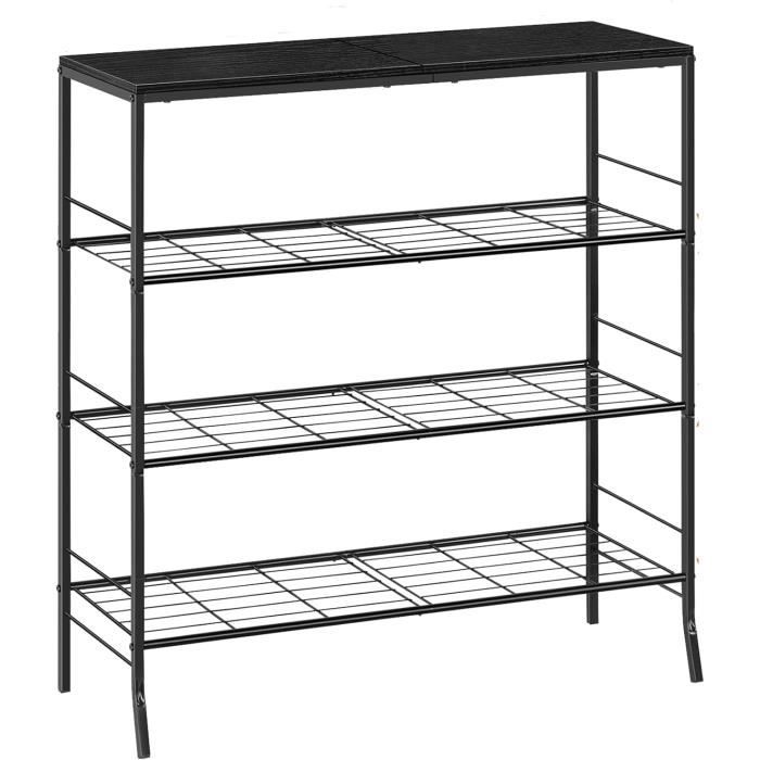 20 Emplacements à Chaussures Réglables - Gain De Place, 4 Hauteurs, Antidérapants, Pour Placard