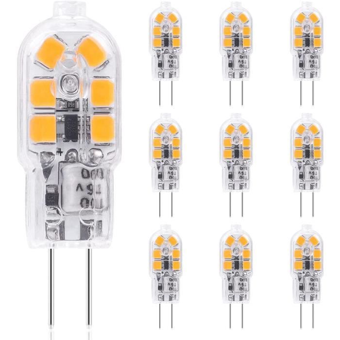 Ampoules LED G4 Blanc Chaud 2700K, 1.5W G4 LED Equivalent à Halogène