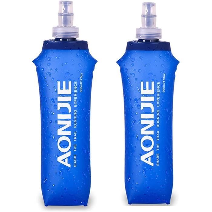 Lot De 2 Gourdes Souples TPU – 250 Et 500 Ml, Pliables, Sans BPA, Pour Running, Rando, Sport