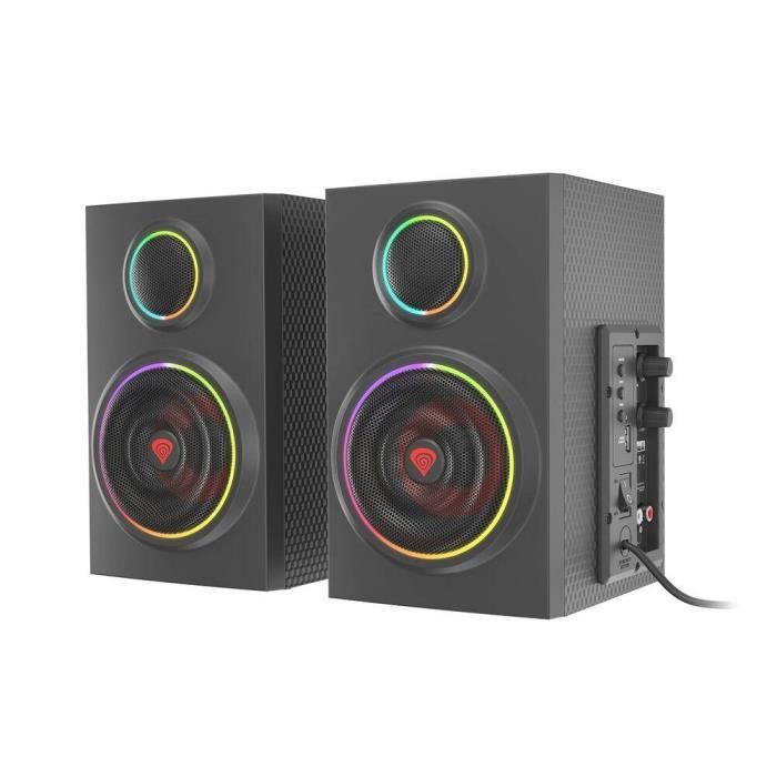 Haut-parleurs de PC Genesis HELIUM 300BT ARGB - Genesis - Noir - Bois - Bluetooth - 24 W - 2 Chaînes Reconditionné -  reconditionné disponible sur Cdiscount Seconde Vie