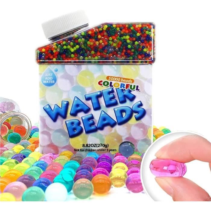 Perles d'eau (50 000 perles), perles de gel colorées, perles d'eau