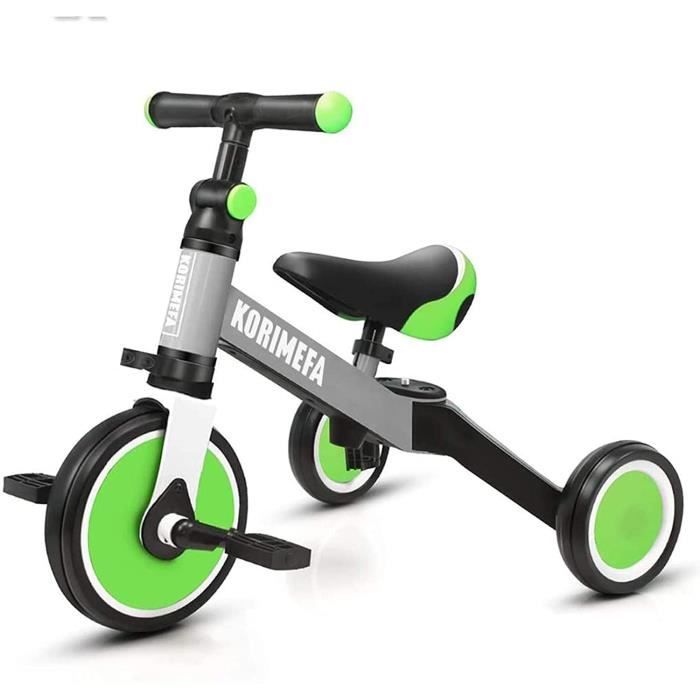 Tricycle évolutif Kinderkraft Aston - De 9 Mois à 5 Ans - Siège Pivotant - Capote - Vert