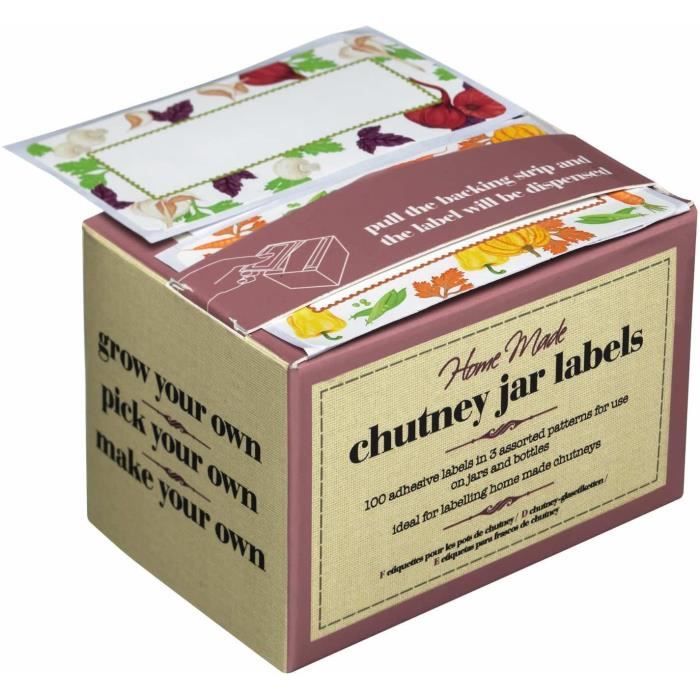 Boîte de 100 étiquettes autocollantes pour chutneysconfitures