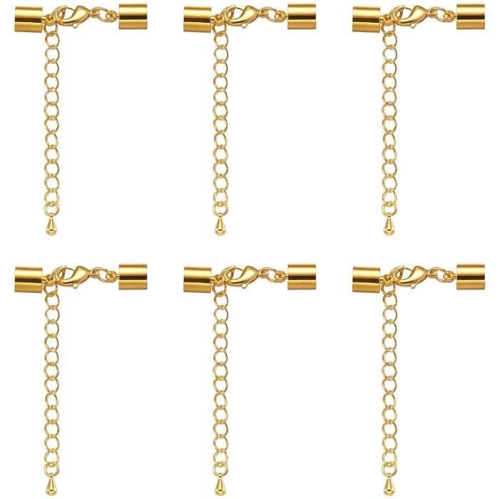 Lot de 5 Fermoirs Mousquetons en Argent Convertisseur Attaches pour Loisirs Créatifs Colliers Bracelets Fabrication de Bijoux