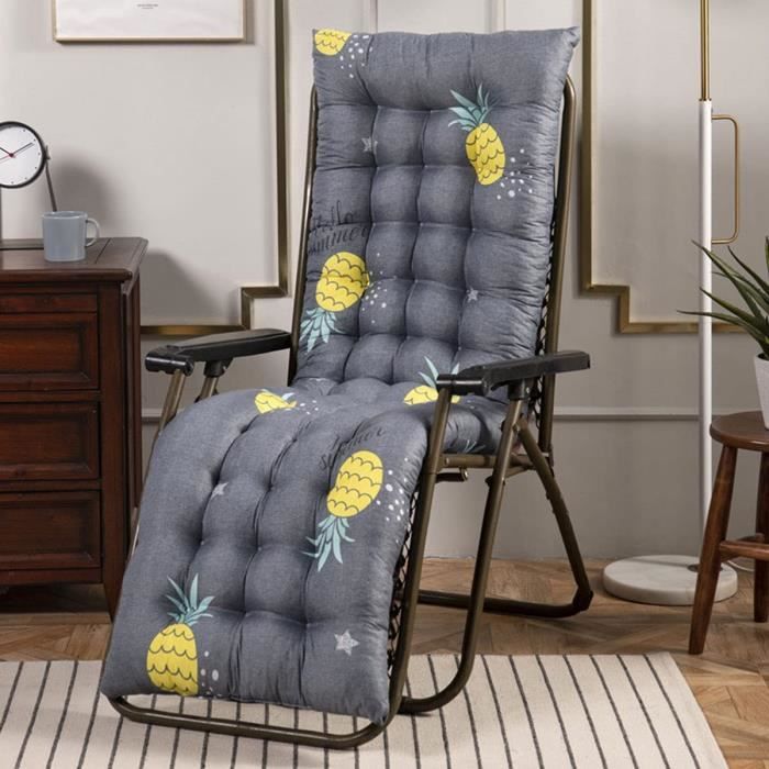 Matelas Chaise Longue 170x53x8cm Anti-Dérapant - Coussin Bain De Soleil Épais Confortable
