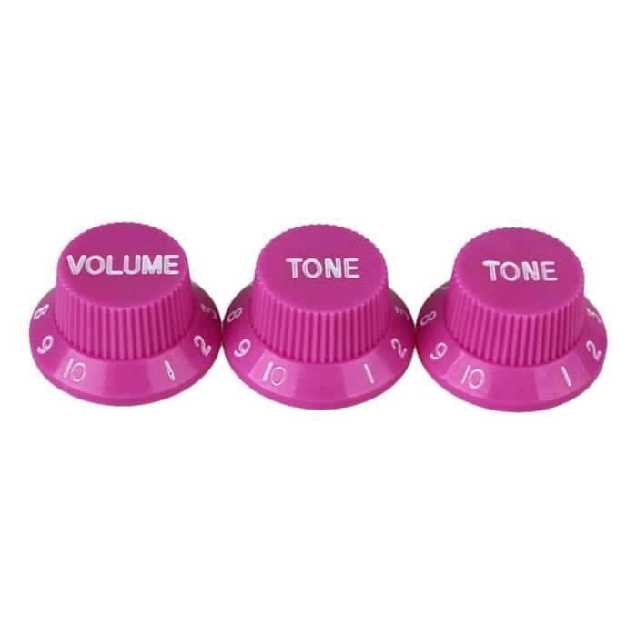 Lot De 3 Boutons De Commande Pour Guitare Strat - Blanc, Pour Potentiomètre à Tige Cannelée 6mm