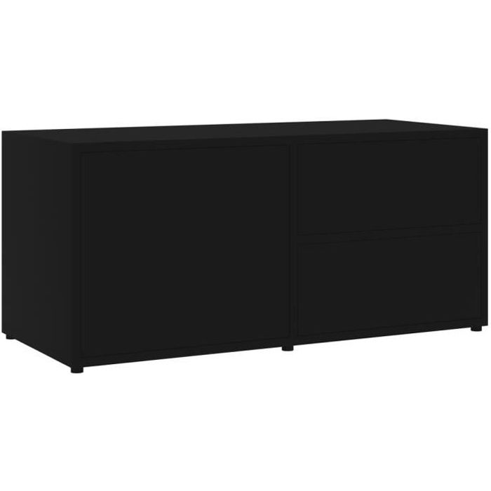 Banc TV Meuble TV Noir 80x34x36 cm Aggloméré - Meuble HI-FI Armoire TV