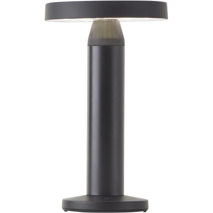 lampe de table d'extérieur - brilliant - magua - led et solaire - métal et plastique - 5 w - noir