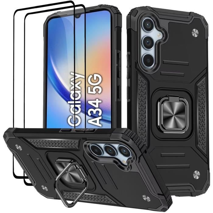 Coque + Verre Trempé Pour Oukitel C61 Pro - Support Anneau 360° - Protection Anti-choc Silicone