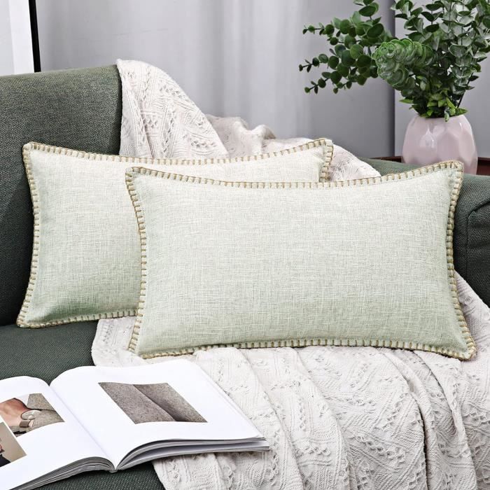 Lot De 2 Housses De Coussin En Lin 45x45cm - Style Bohème, Imperméables - Pour Canapé, Jardin, Chambre