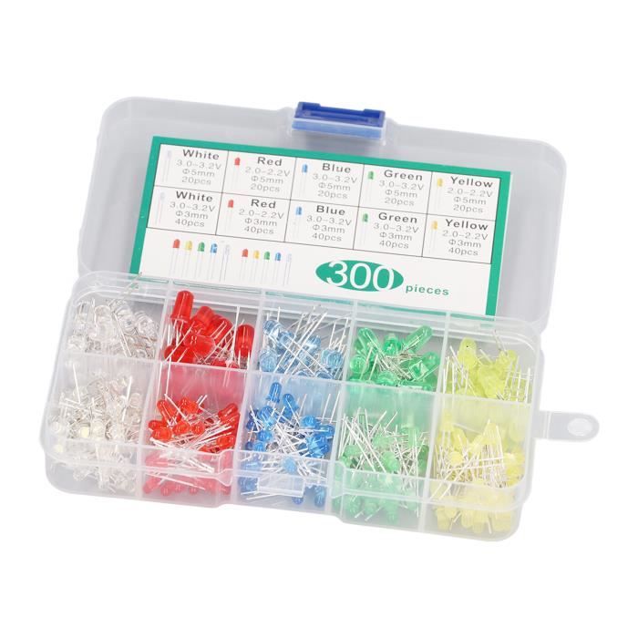 Sourcing Map TSAL6200 Diode Infrarouge LED émetteur De Lumière à Tête Ronde Pour Arduino Bleu Clair, 10pcs 5mm 940nm Clear Blue, 1