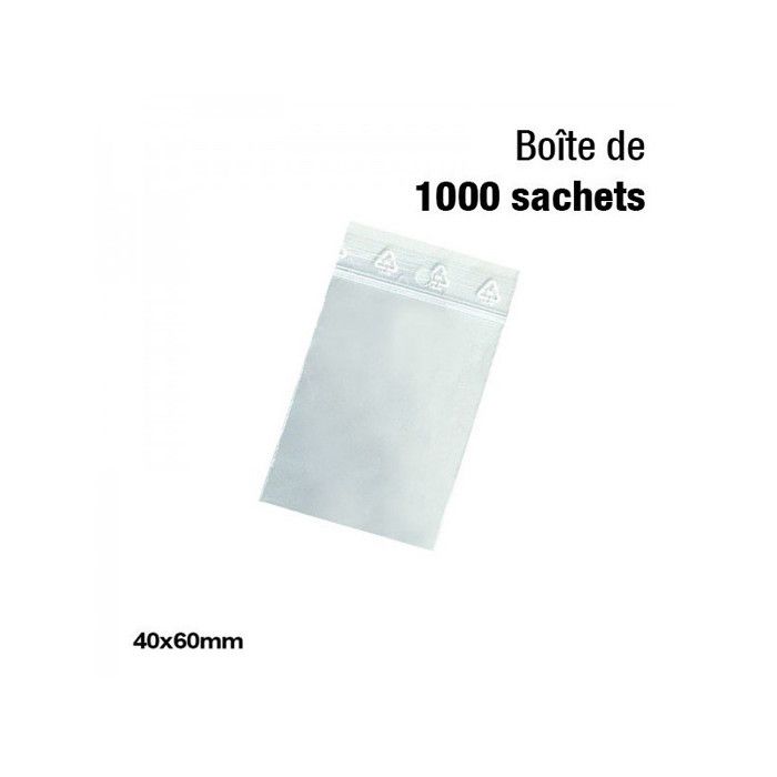 Sachet zip 50µ 40x60mm Boîte de 1000 sachets Cdiscount Bricolage