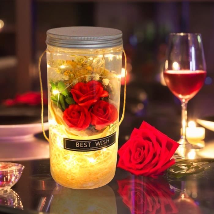 Lampe - Duokon - Bouteille LED - Rose - Artisanale - Intérieur