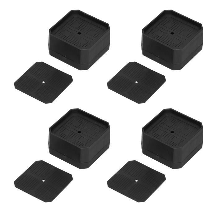 METALLIXITY Chaise Jambe Terminal Couverture (25mm X 25mm) 16Pcs, Carré PVC Meubles Pieds Capuchons Plancher Protecteur - Pour Canapé Table Patio Chaises, Noir