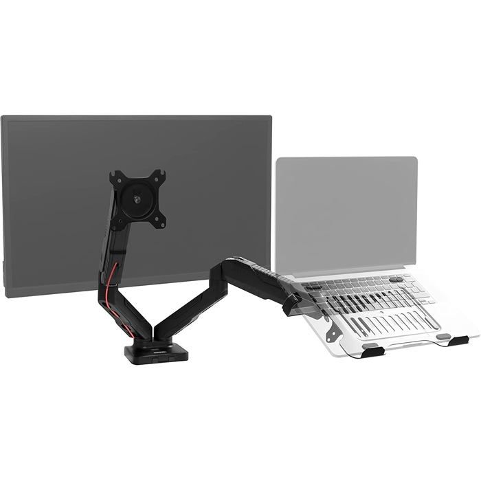 Duronic DMDCL1X1 Support écran PC pour Bureau à Pince avec Support Ordinateur Portable – Ajustement omnidirectionnel à la volée