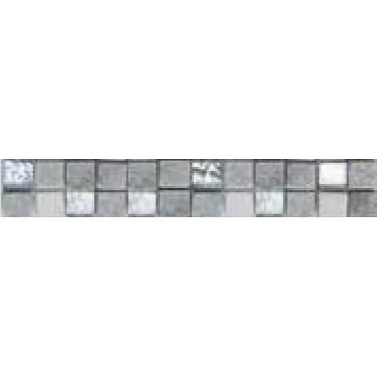Listel En Pate De Verre Et Carrelage Ures 5 X 30 Cm Gris